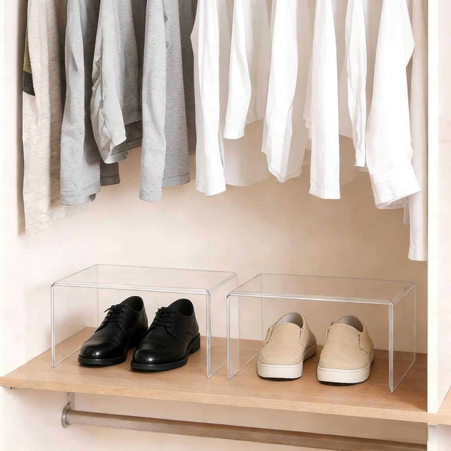 3 Pcs 13 Inch Large Acrylic Risers Display Stands 5 mm Thick Clear Jewelry Collectibles Holder Acrylic Shelf Riser Showcase for Food Figures Cupcakes Perfume Cabinet