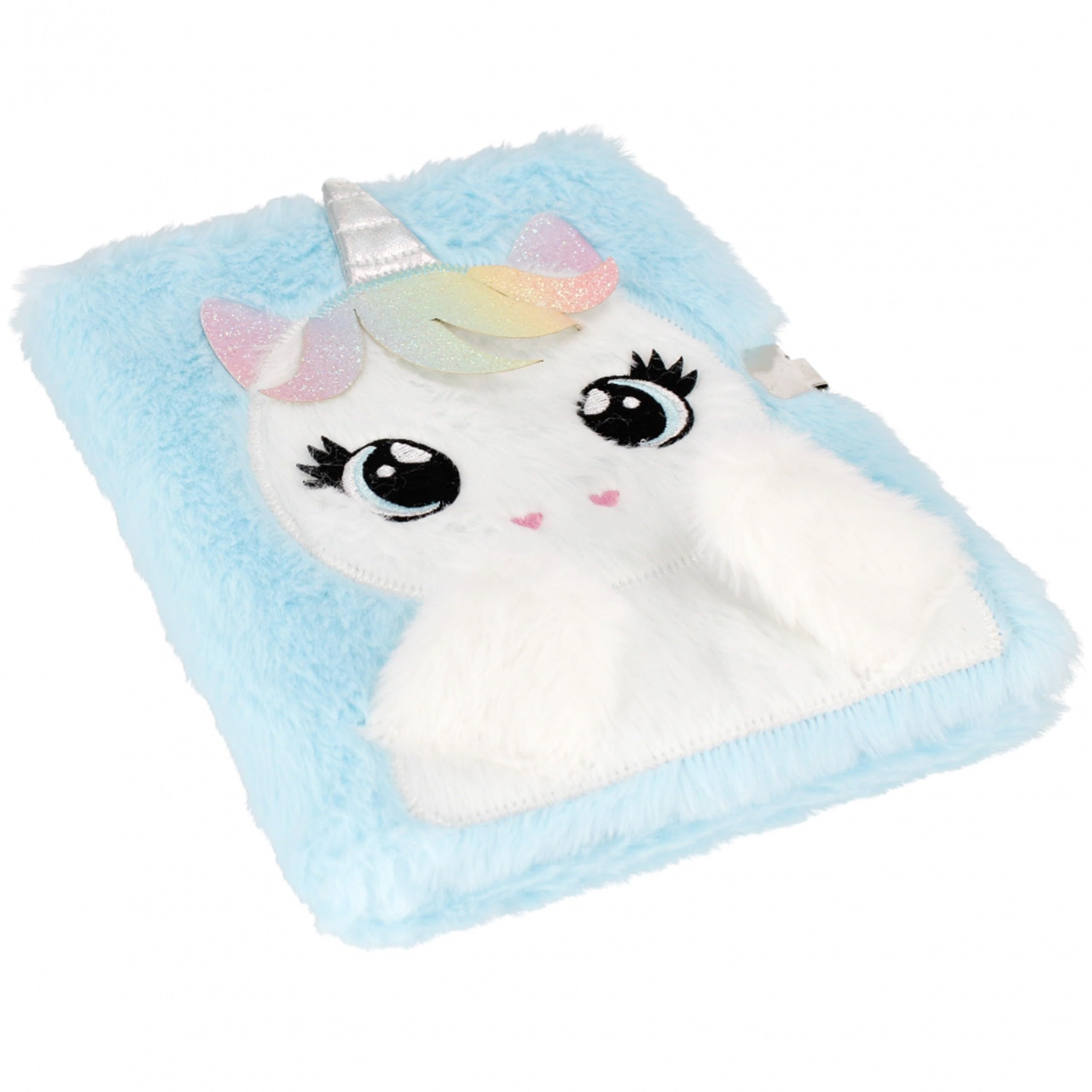 sarcia.eu Plush Diary/Notebook with Lock, Blue Unicorn, Lined A5, 8 - Image 3