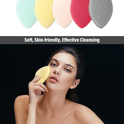 Miniatura 4 de 10 esponjas faciales para la limpieza diaria exfoliante facial, esponjas faciales para lavar los dedos de la cara, guantes, esponjas de lavado