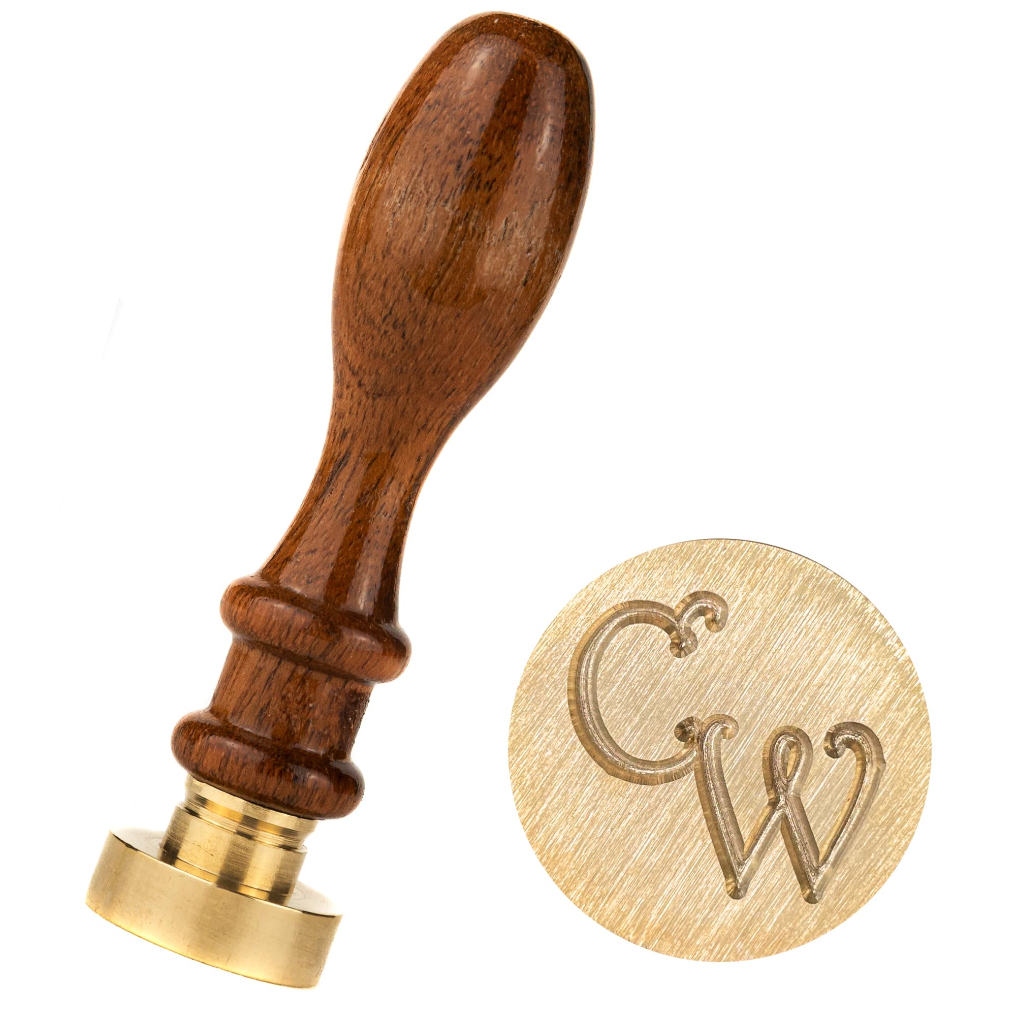 Personalised Wedding Initial Letter Wax Seal Stamp 25mm with 2, 3 or 2 with a & Initials, Harrington Font, Wax Seal
