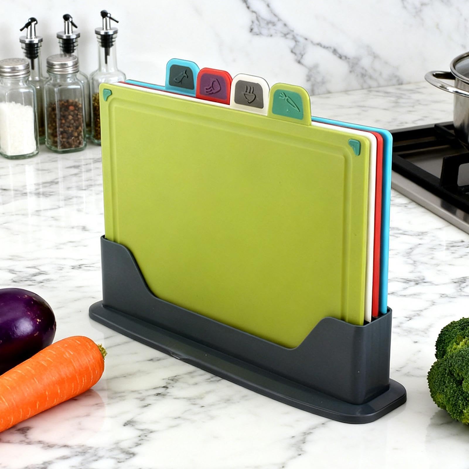 Tablas De Cortar Para Cocina 4 Piezas Bandeja De Picar Antideslizante | Fácil Limpieza Tabla De Cortar Para Verduras Queso Pan Pastelería Sushi Carne Hogar Viaje Cocina Aire