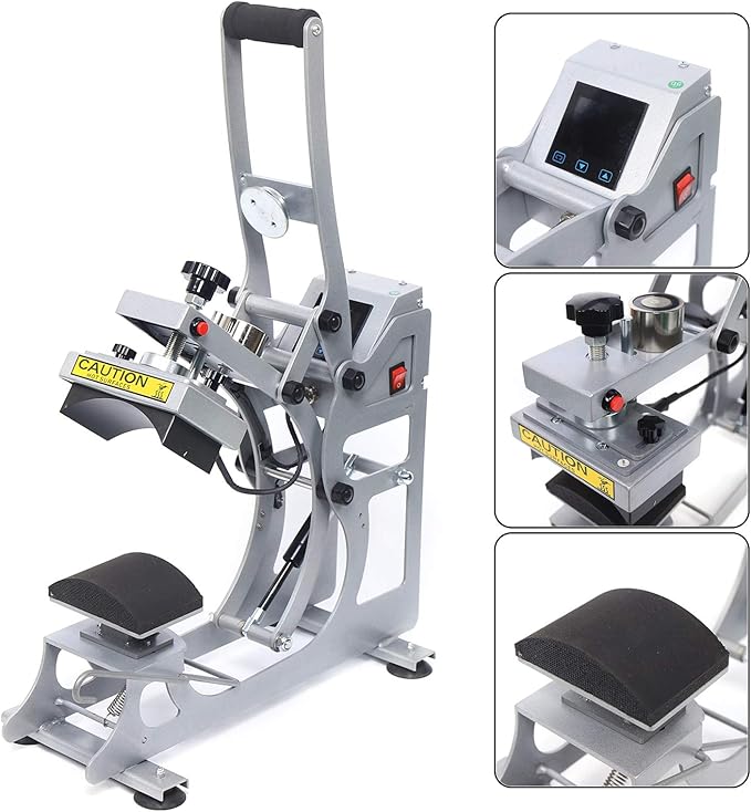 Prensa Térmica para Gorras 2 en 1, 110V 550W Semiautomática miniatura 2