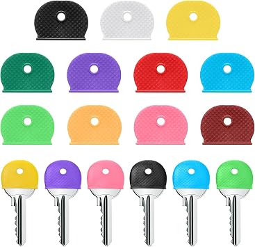 11pcs Key Covers Key Caps - Key Tags Silicone Key Cover Key Identifiers Cute Key Accessories in 11 Assorted Colors