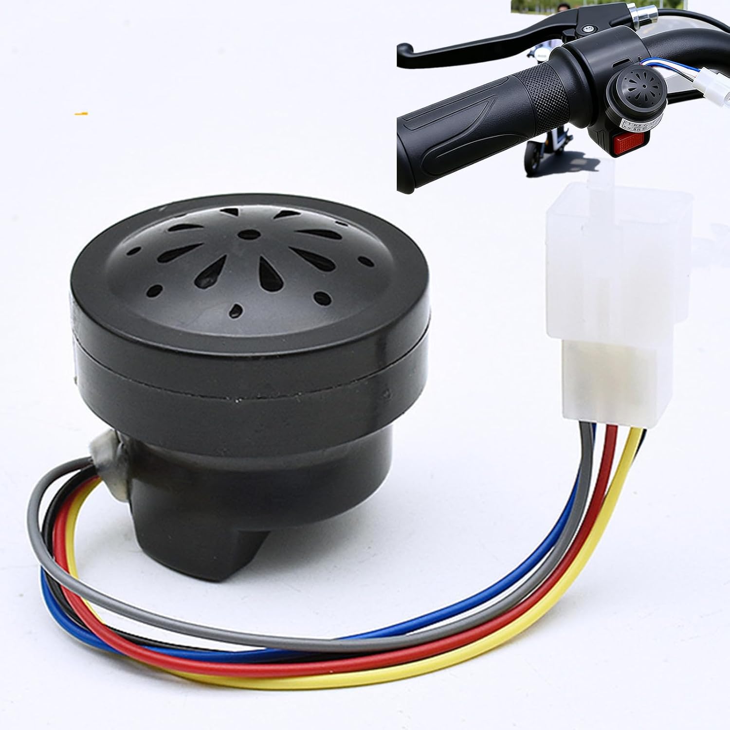 48V 60V 4-in-1 Electric Horn with Anti-Theft Siren Turn Signal Reverse Alert for Motorcycle Scooter Electric Bike Moped