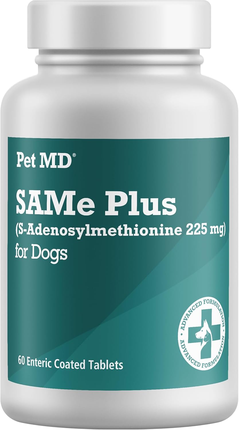 Pet MD Same Plus S-Adenosyl for Dogs 225 MG Hepatic Liver Supplement and Cognitive Support - 60 Count