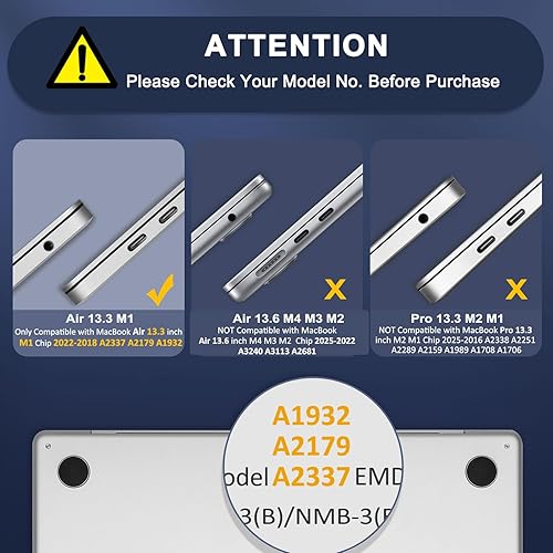 Miniatura 2 de MOSISO Funda compatible con MacBook Air de 13 pulgadas 2022 2021 2020 2019 2018 A2337 M1 A2179 A1932, carcasa rígida de plástico brillante, cubierta