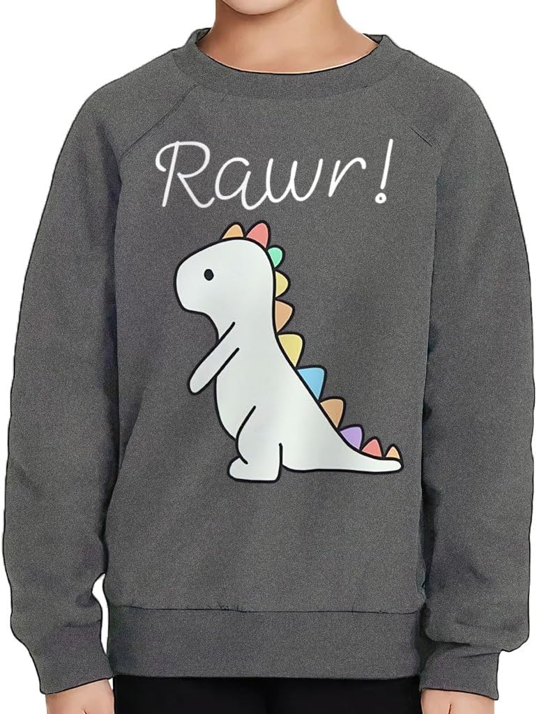 Rawr! Cute Dino Toddler Raglan Sweatshirt - Dinosaur Themed Stuff - Dinosaur Motif Boy Present