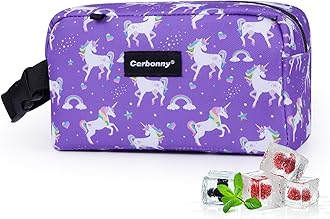 Cerbonny Small Cooler Bag Freezable Lunch Bag for Work School Travel,Small Lunch Bag,Small Insulated Bag For Kids/Adults,Freezer Lunch Bags,Mini Lunch Bag Fit For Yogurt,Suit for 3+(purple unicorn)