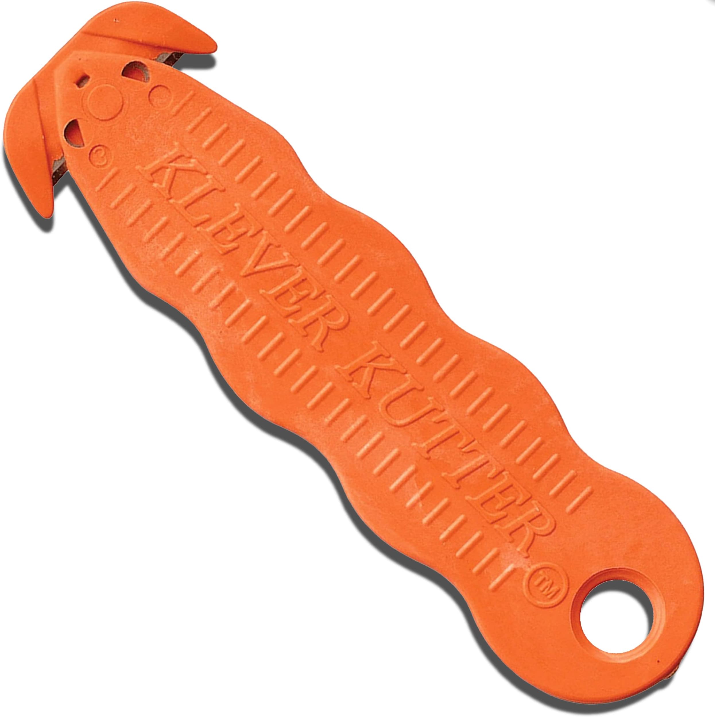 100 Pack Klever Kutter Safety Box Cutter Utility Knife With Carbon Steel Blade - Safety Package Opener Tool Box Cutter Safex - Utility Knife Cardboard Cutter Value Pack (100, Orange)