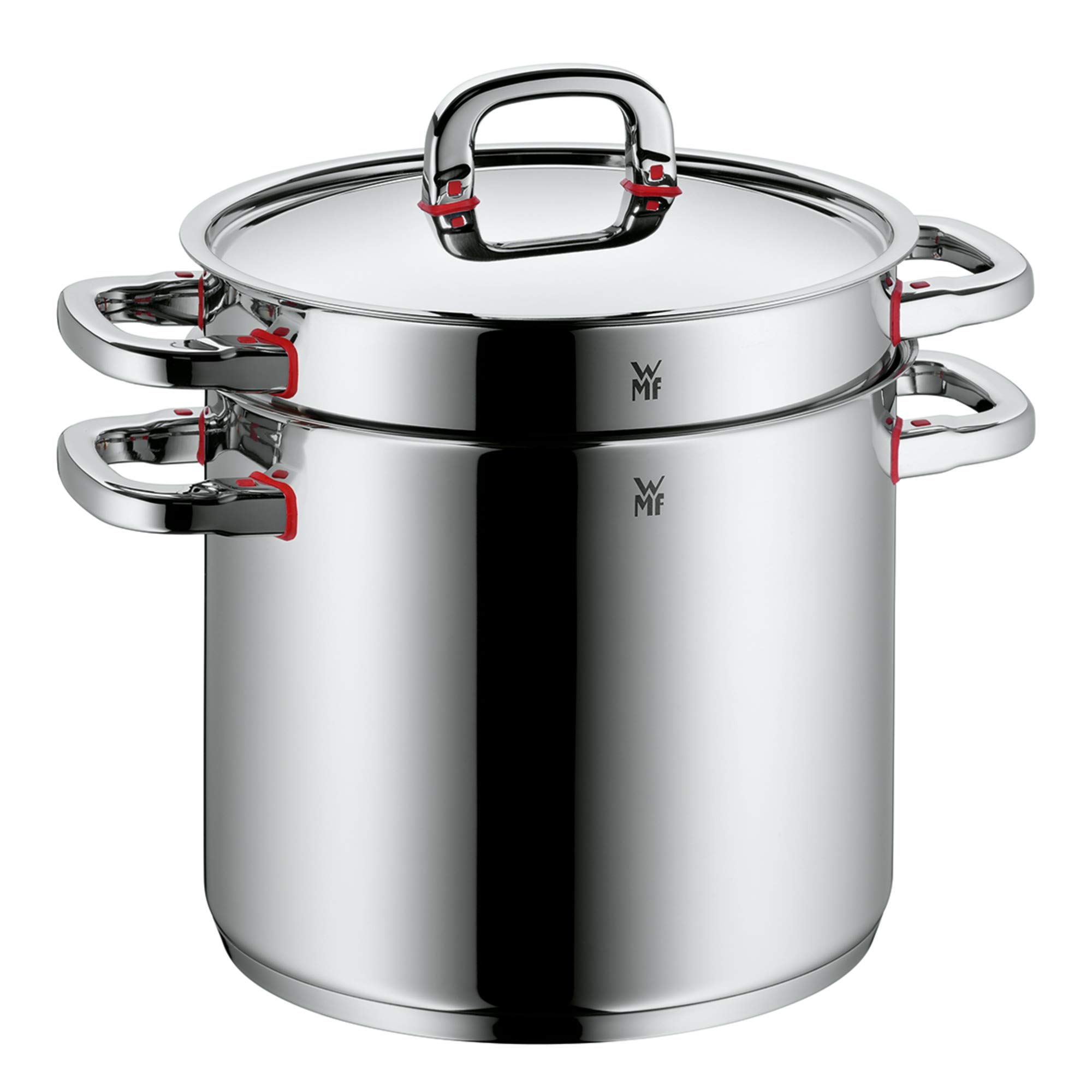 WMF Premium One Gemüse- Suppentopf Induktion 20cm, Kochtopf groß 5,3l, Metalldeckel mit Dampföffnung, Cromargan Edelstahl poliert, Innenskalierung