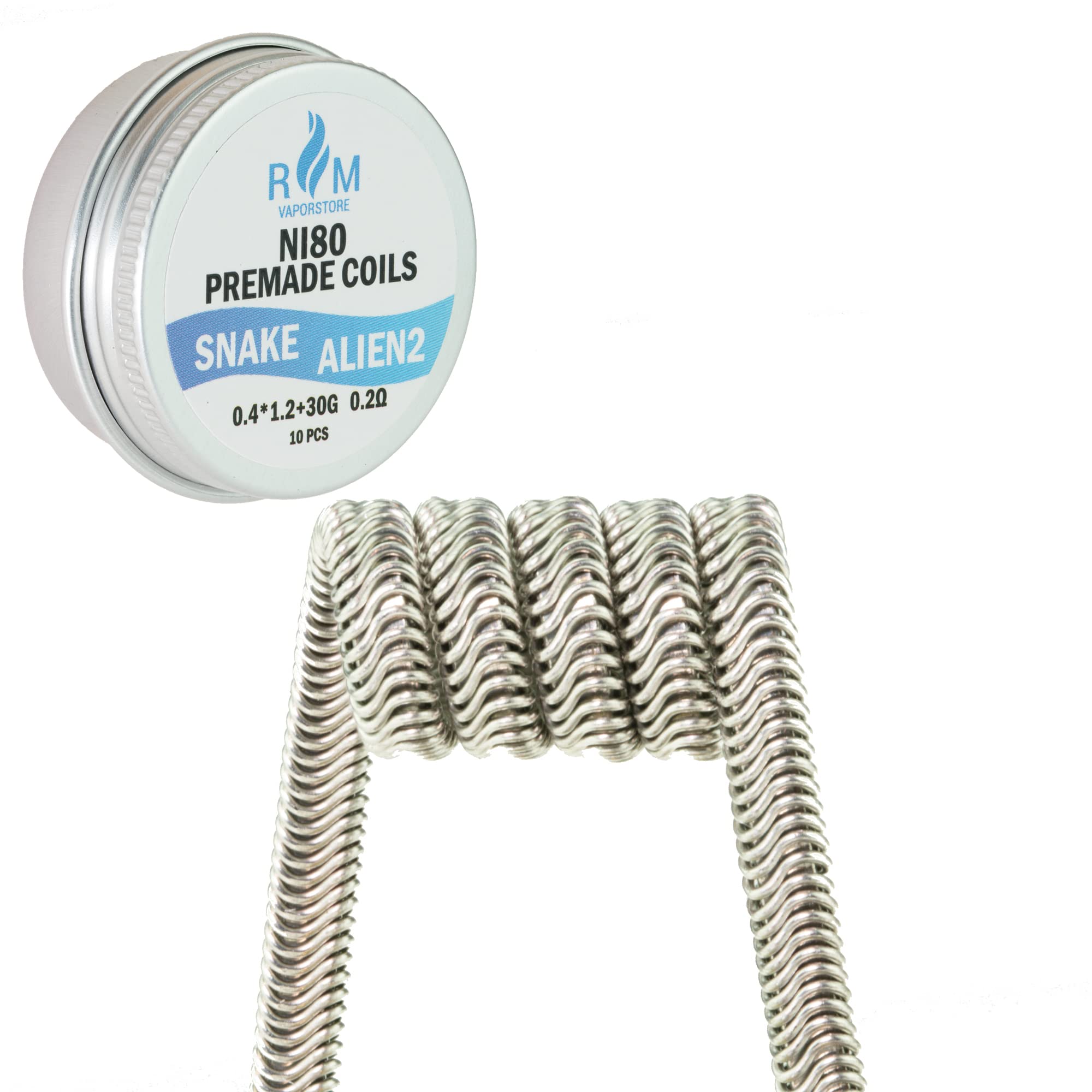Prebuilt Snake Alien V2 Coils 0.2Ω NI80 0.4G*1.2flat+30G 10pcs for RDA RBA RTA RDTA Tanks by RMvaporstore