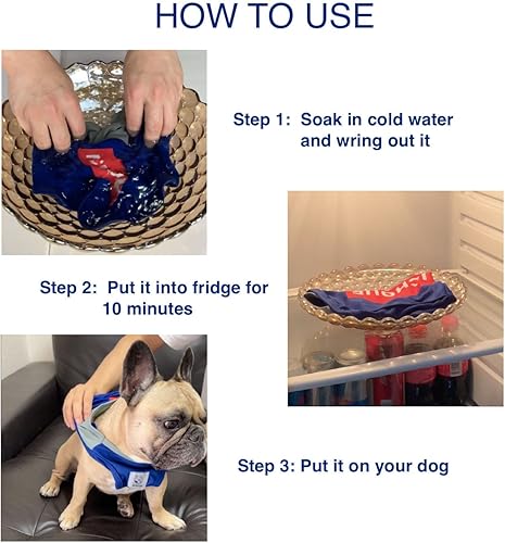 Miniatura 2 de iChoue Bulldog francés - Camiseta refrescante de verano para perros, chaleco de protección solar UV, sin mangas, elástica, pug inglés, gris, rojo,