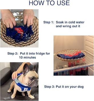 iChoue French Bulldog Pug Summer Cooling Shirts Vests Grey Blue - Small