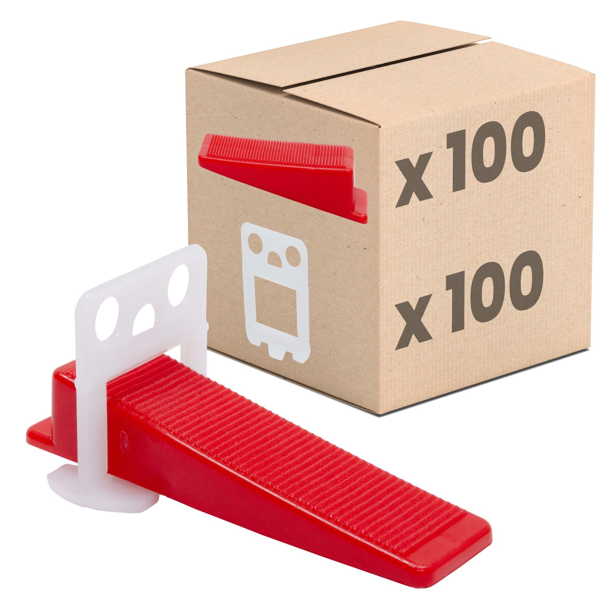 Set sistema di livellamento per piastrelle da 2mm: 200 pezzi, 100 linguette + 100 cunei, set di accessori per la posa, strumento per piastrellista