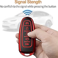 Vista 5 de Sindeda para Ford Funda para Llavero con Llavero de Protección Completa Suave Funda para Llavero Compatible con Ford C-Max Edge Escape Expedition