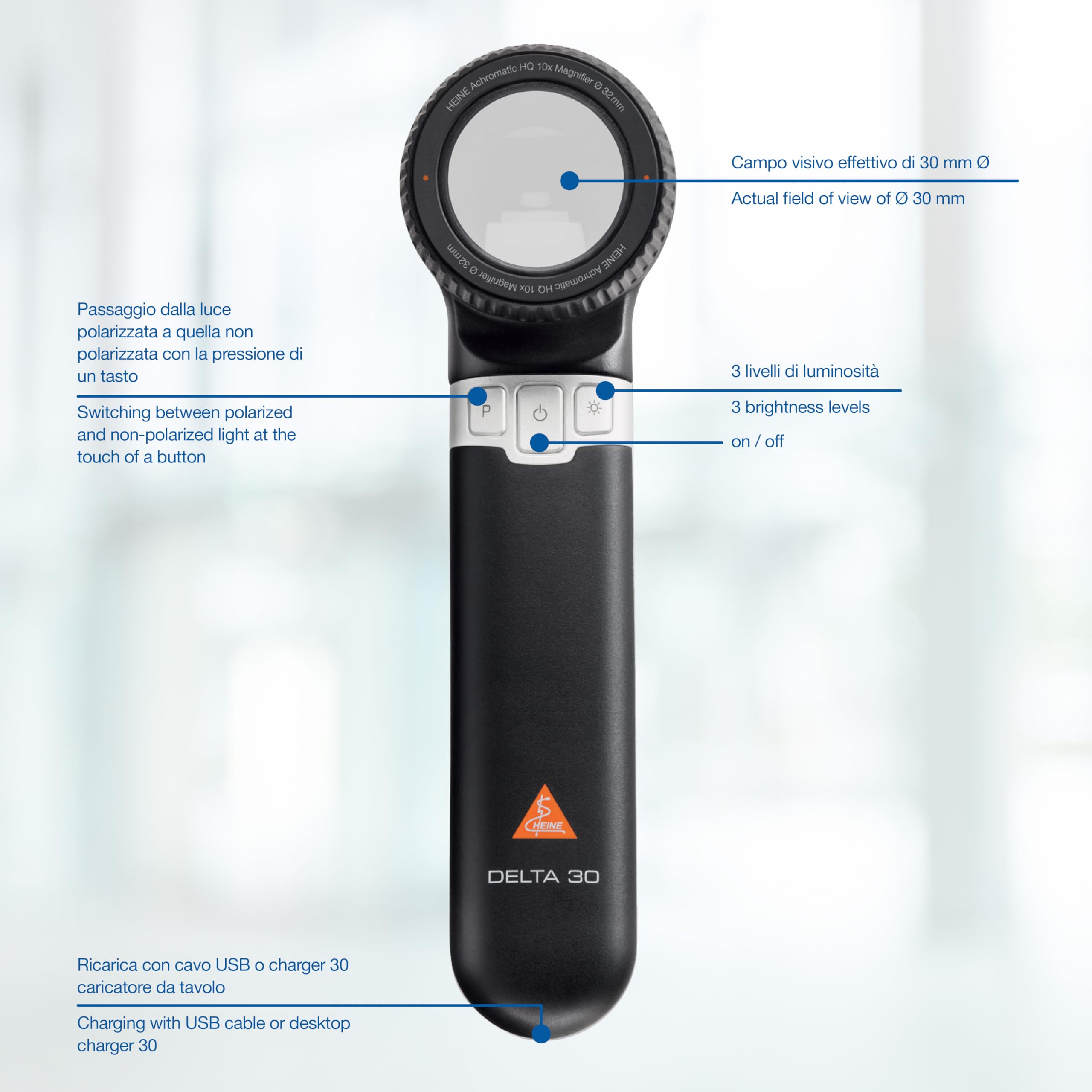 SKYTECH HEINE DELTA 30 Dermatoscope LED with original zipper pouch