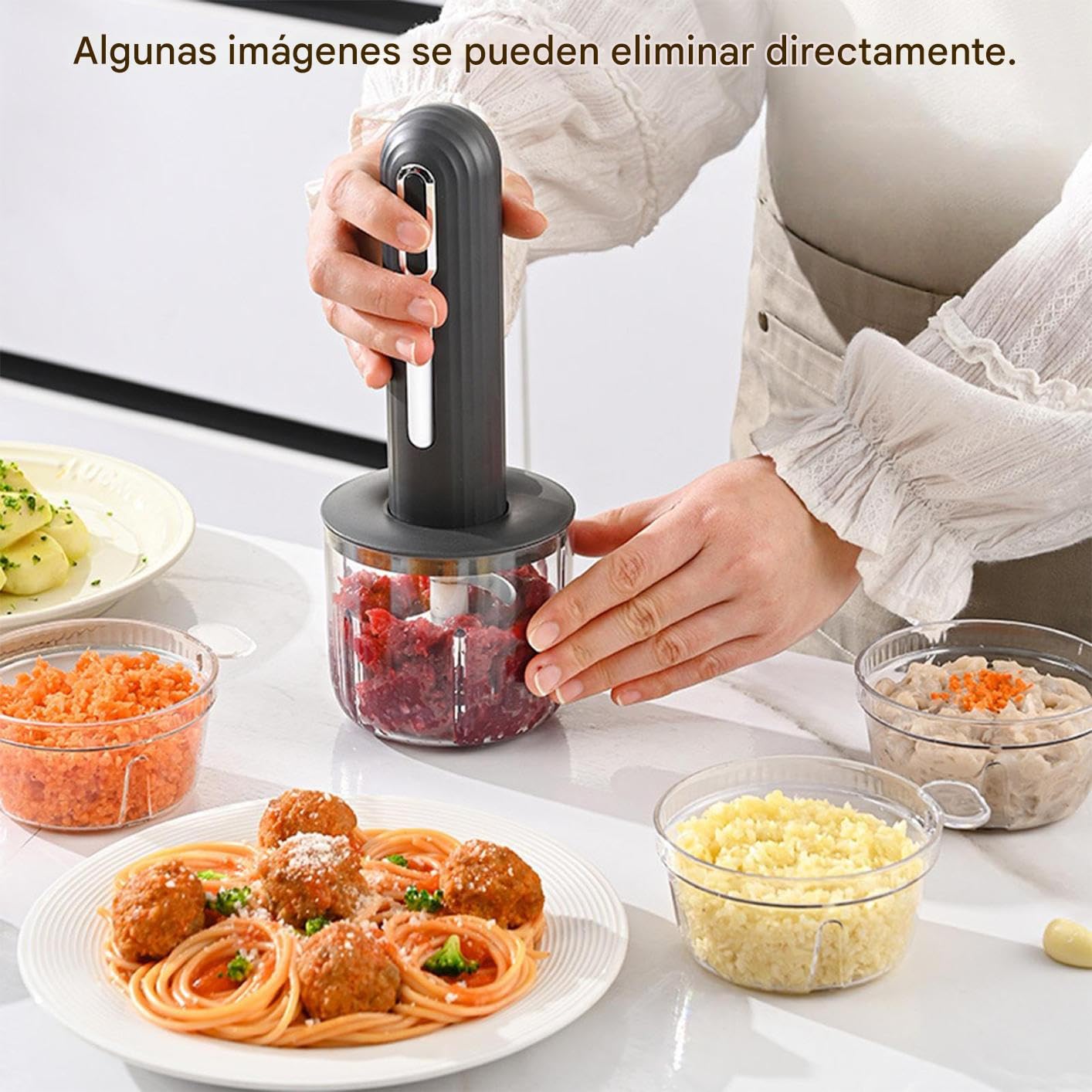 Coupe-ail électrique rechargeable USB - Portable sans fil pour salades, aliments, légumes, oignons, viandes