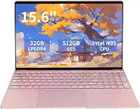 Laptop de 15,6 polegadas com 32 GB DDR4 RAM SSD de 512 GB, CPU Intel_N95 de 1,7 a 3,4 GHz, teclado retroiluminado, leitor de impressão digital, mini HDMI tradicional, laptops tradicionais