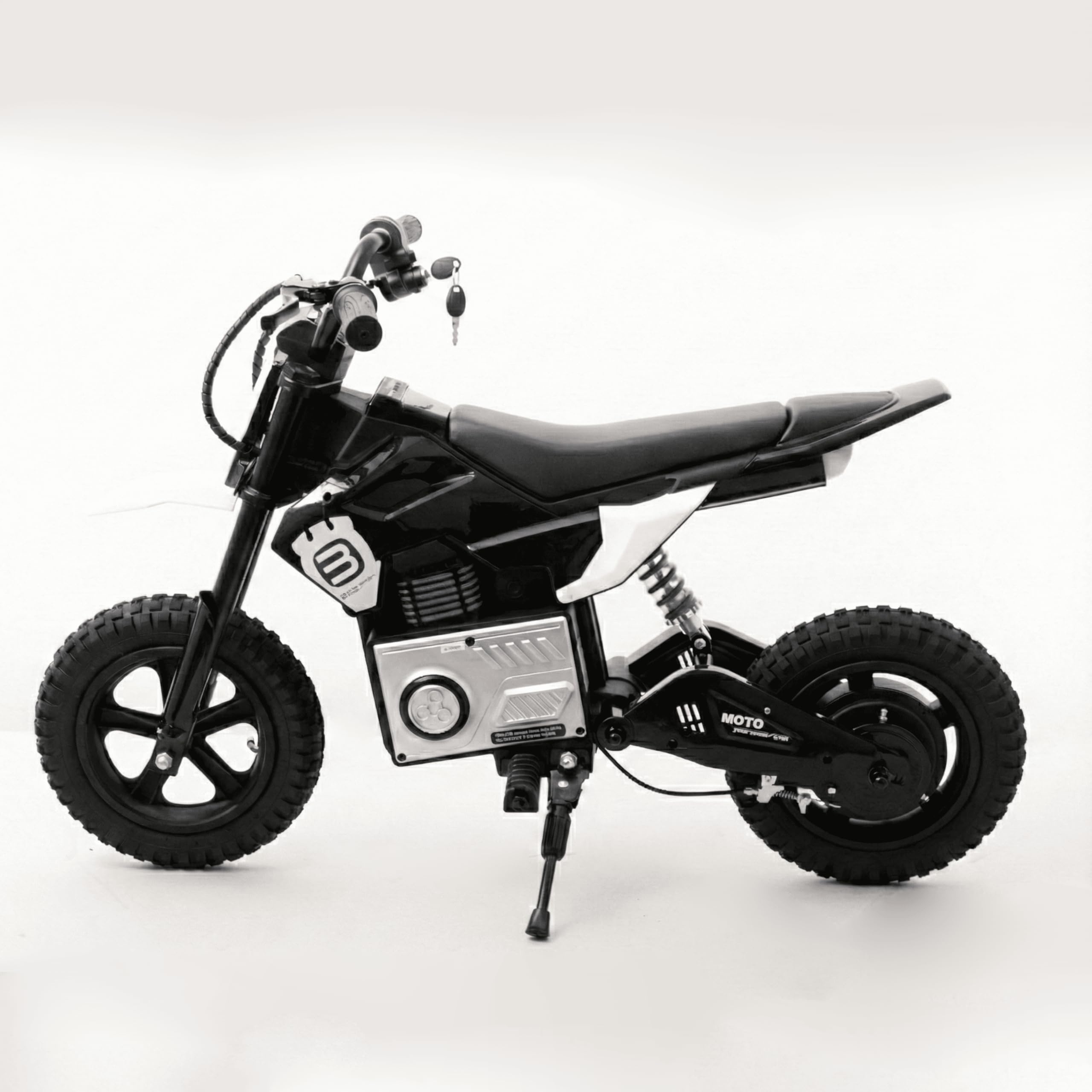 WITIT Motore Moto Motocicletta ELETTRICA per Bambino Bambina Bambini mod.6988, batteria 24V 5 Ah Nera e Rossa, motore 200W, sospensioni, luci led, musica, Bluetooth, carico max 30 Kg (Nero)