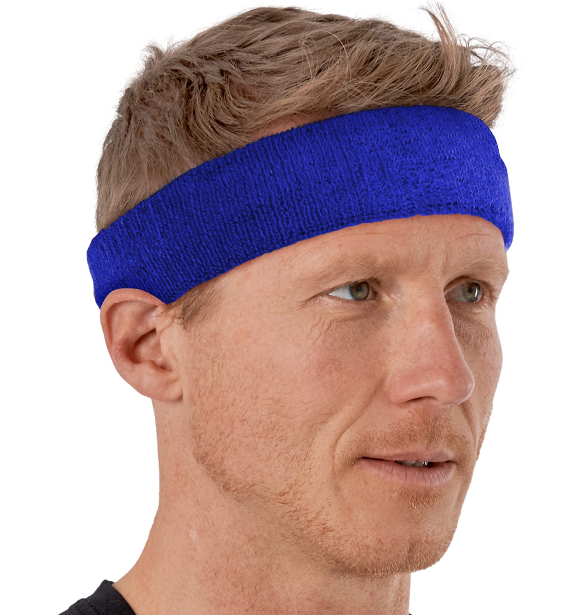 Tough Headwear Terry Cloth Headband - Sweat-Wicking Running Head Band - Basketball Accessories - Headband for Washing Face
