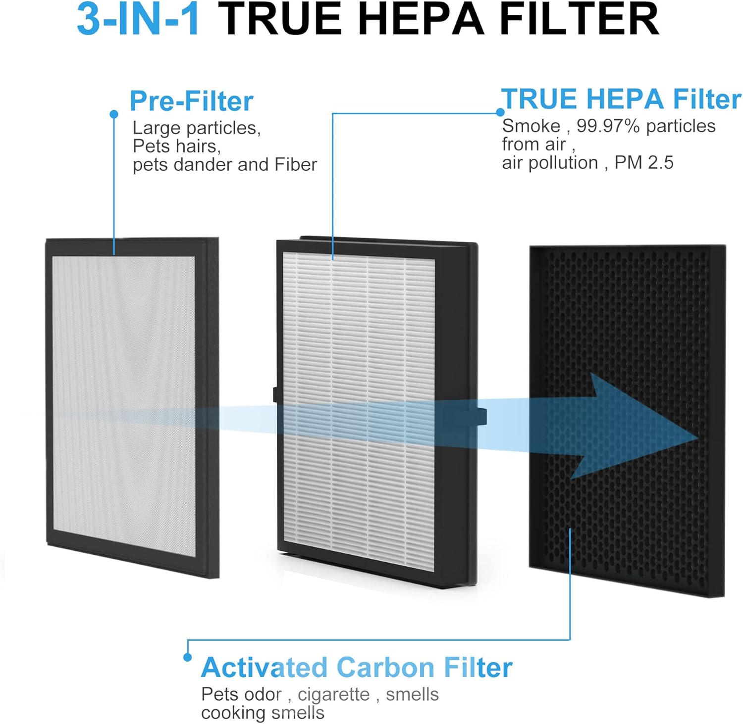 G3 H13 HEPA Replacement Filter, Compatible with AMEIFU G3 (Sferf-30) Air Purifier (FXAP2W), 2 Pack