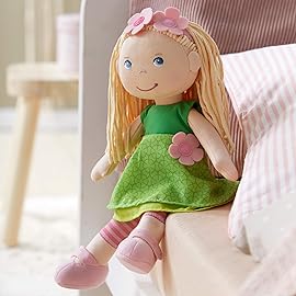 HABA 12 Soft Doll Mali with Blonde Hair and Blue Eyes, Soft Toddler Baby Dolls with Embroidered Face, Machine Washable Toddler Girl Toys for 18 Months and up