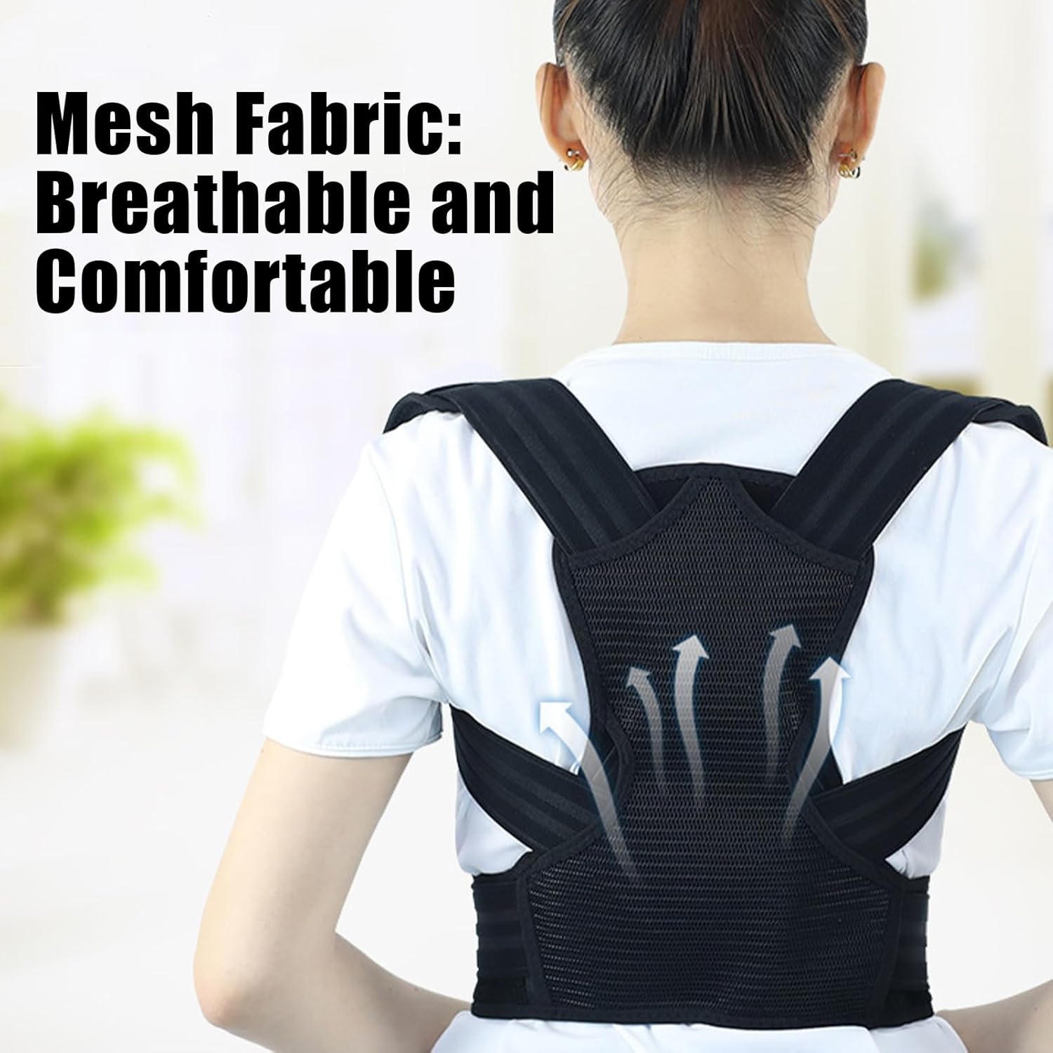 Posture Corrector for Kids Adjustable Back Straighter with Shoulder Pads Upper Back Posture Brace for Teenagers to Provide Spinal Support Improve Posture and Prevent Slouching(Medium, waist size 23.6-31.5in)