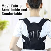 Vista 7 de Corrector de postura para niños, ajustable para la espalda, con almohadillas para los hombros, soporte de postura superior de la espalda