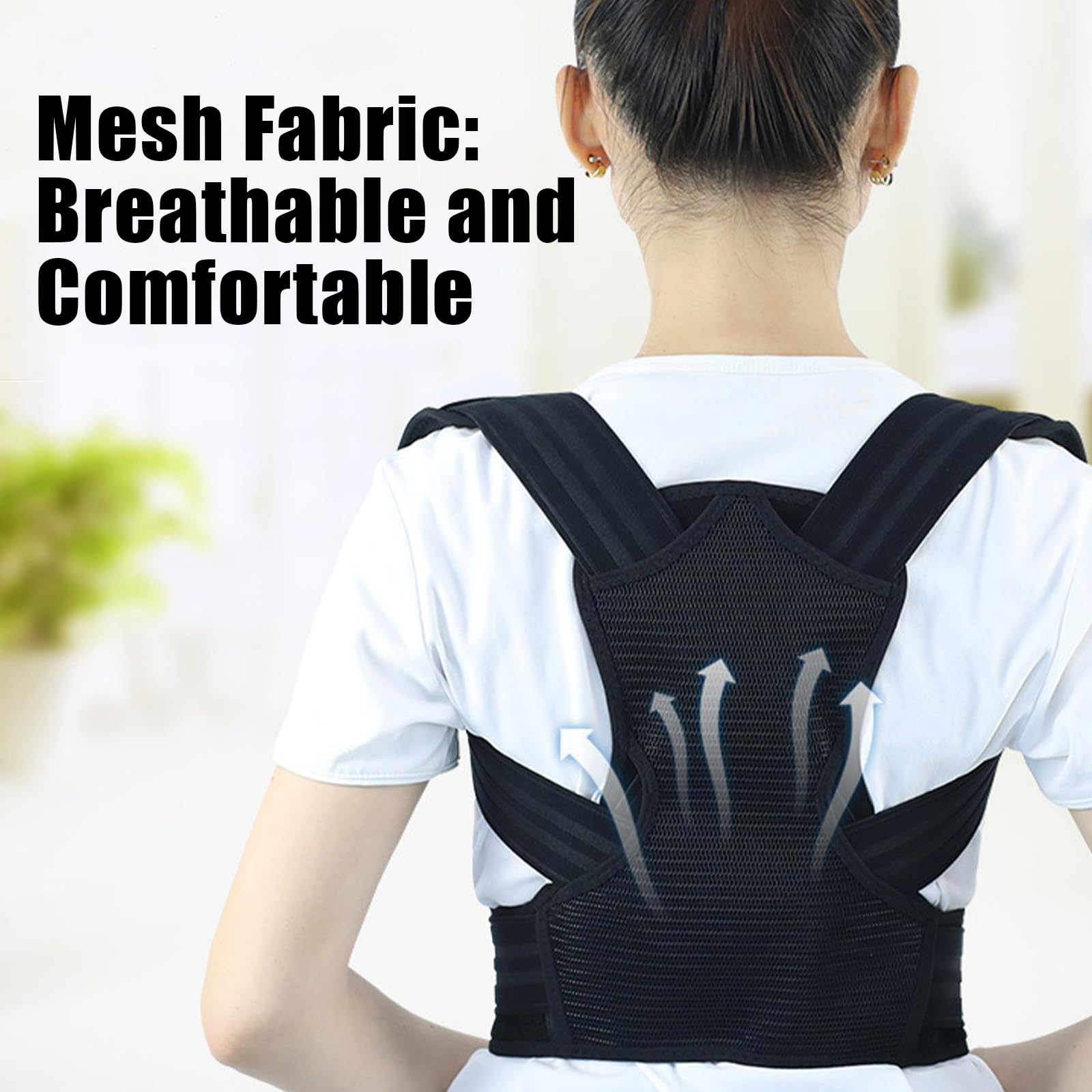 Flylin Corrector de postura para niños, ajustable, enderezador de espalda con hombreras, soporte de postura para la parte superior de la espalda para adolescentes para proporcionar apoyo espinal,