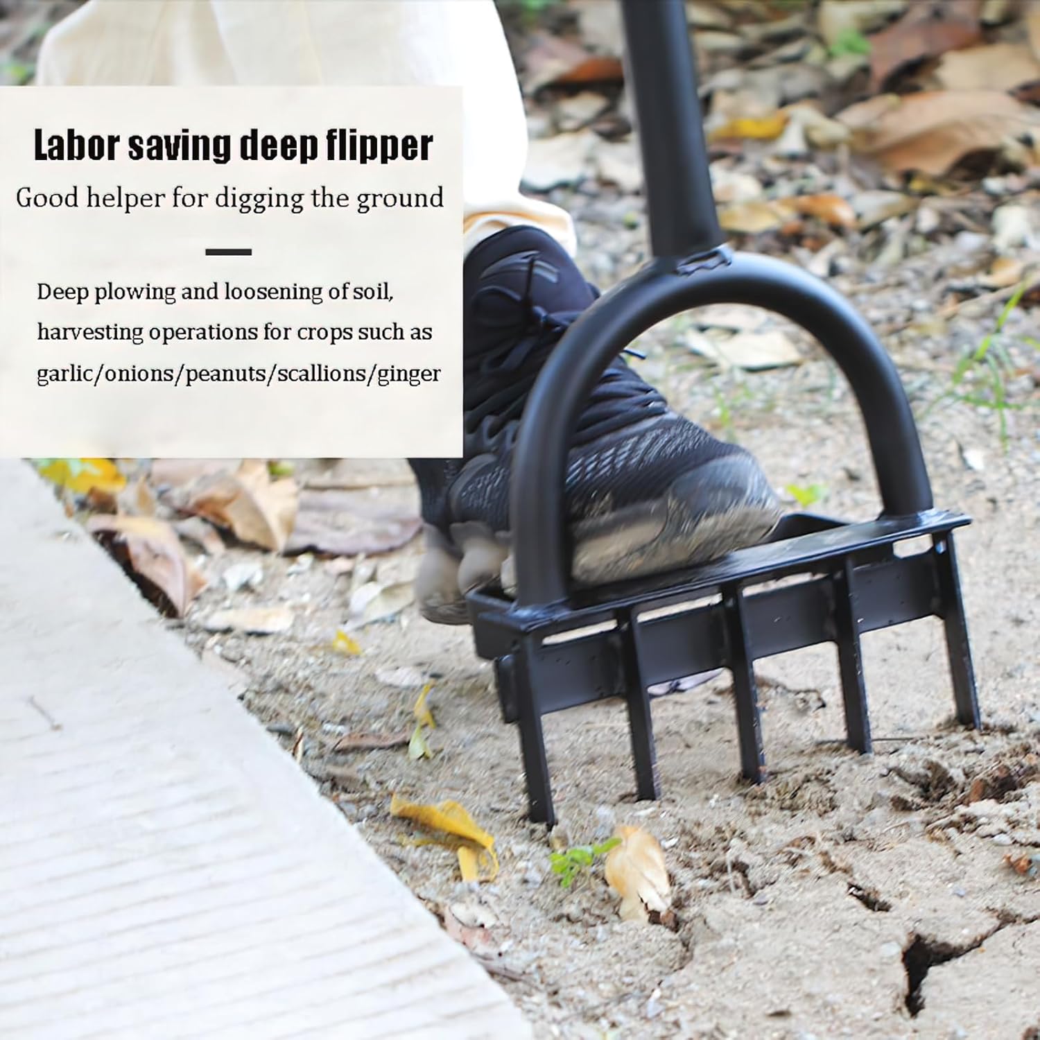 Garden hay Fork, Shovel, transplanting Shovel, Digging shovelManganese Steel Deep Soil Flipper, 48 inch Garden Fork, Labor Saving Ground Digging Tool for Crops, 8.66 inch Width