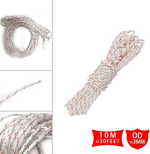 Miniatura 2 de FLYPIG Cuerda de arranque de retroceso de 0.118 in, 32.8 ft, 30 pies, cuerda de arranque del motor, cuerda de tracción para Husqvarna Stihl Echo