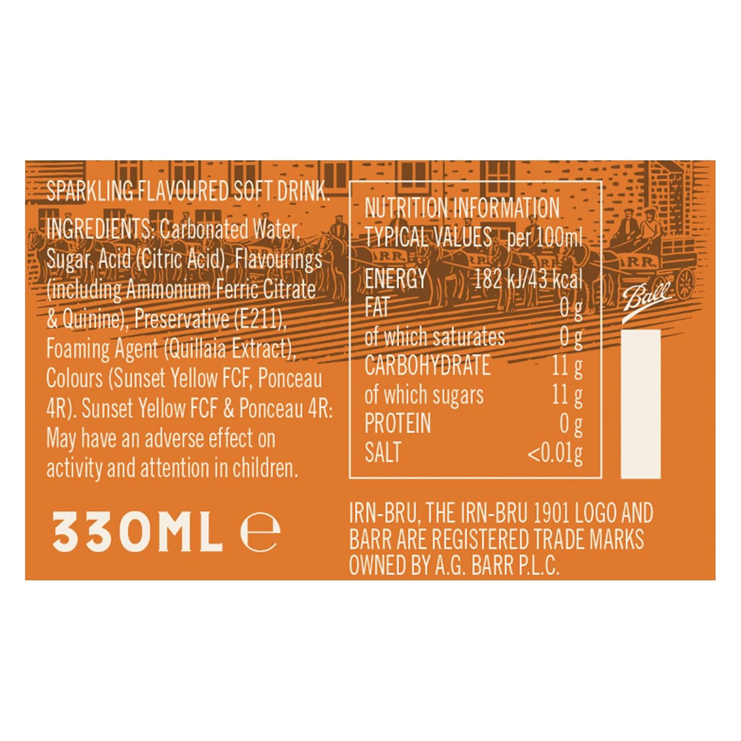 IRN-BRU 1901, 12 Pack A Very Special Vintage Recipe, No Caffeine, Full Sugar, Taste The First Ever IRN-BRU Recipe - 12 x 330ml Cans