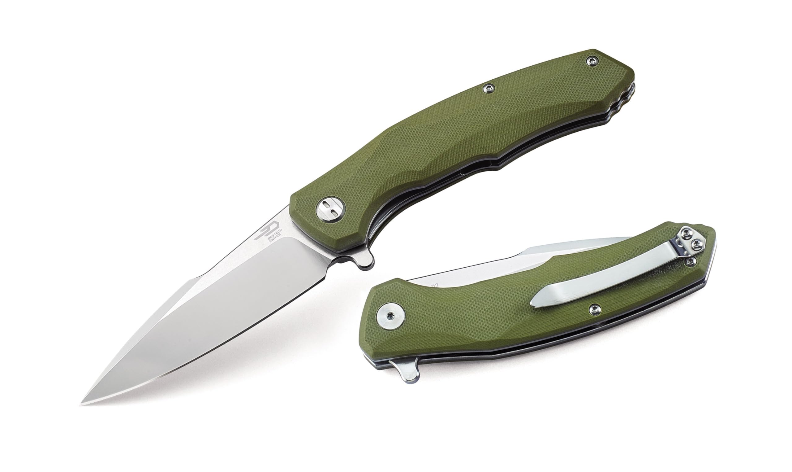 Bestech Knife BG04C Folder 3.5 in Plain edge Blade G10 Handle hunting-folding-knives, Beige