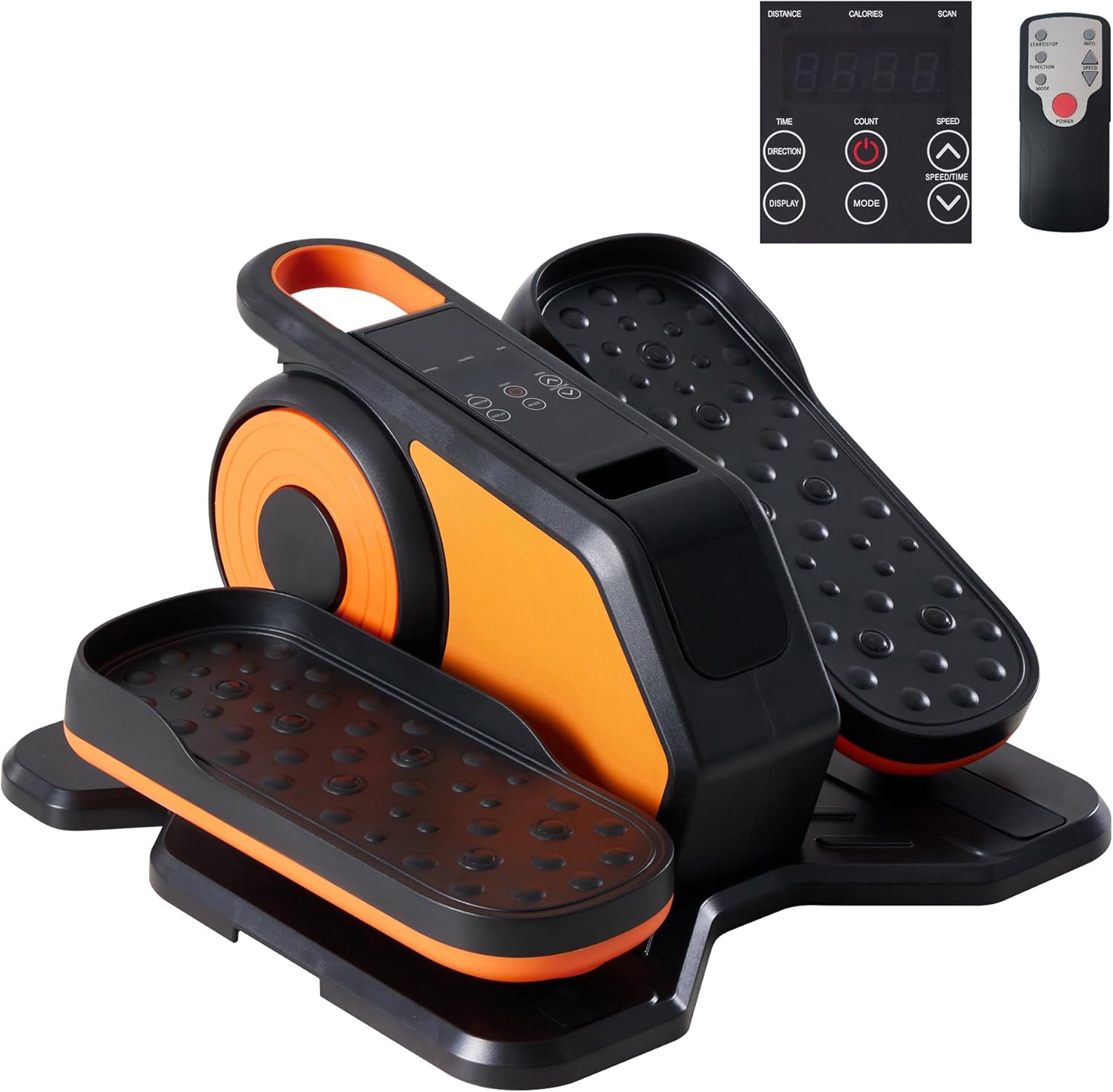 Under Desk Elliptical Machine, Portable Seated Pedal Exerciser with Remote Control, 3 Modes & 12 Adjustable Speeds, Quiet Fully Assembled Electric Leg Exerciser for Seniors Home Office