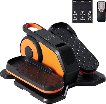 Under Desk Elliptical Machine, Portable Seated Pedal Exerciser with Remote Control, 3 Modes & 12 Adjustable Speeds, Quiet Fully Assembled Electric Leg Exerciser for Seniors Home Office