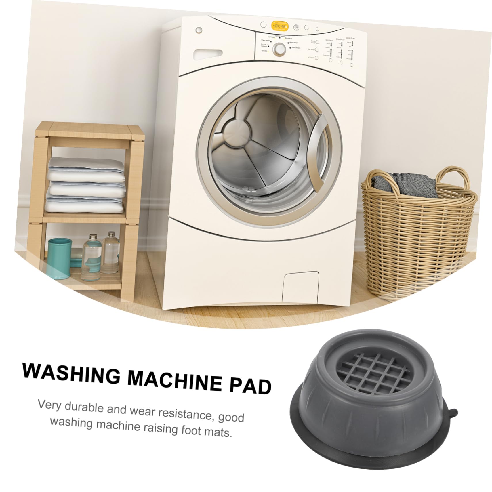 Lurrose 8pcs Home Anti-Slip Mat for Washing Machine Fridge Anti-Vibration Rug Pad Gripper Strong Load-Bearing Foot Stabilizer