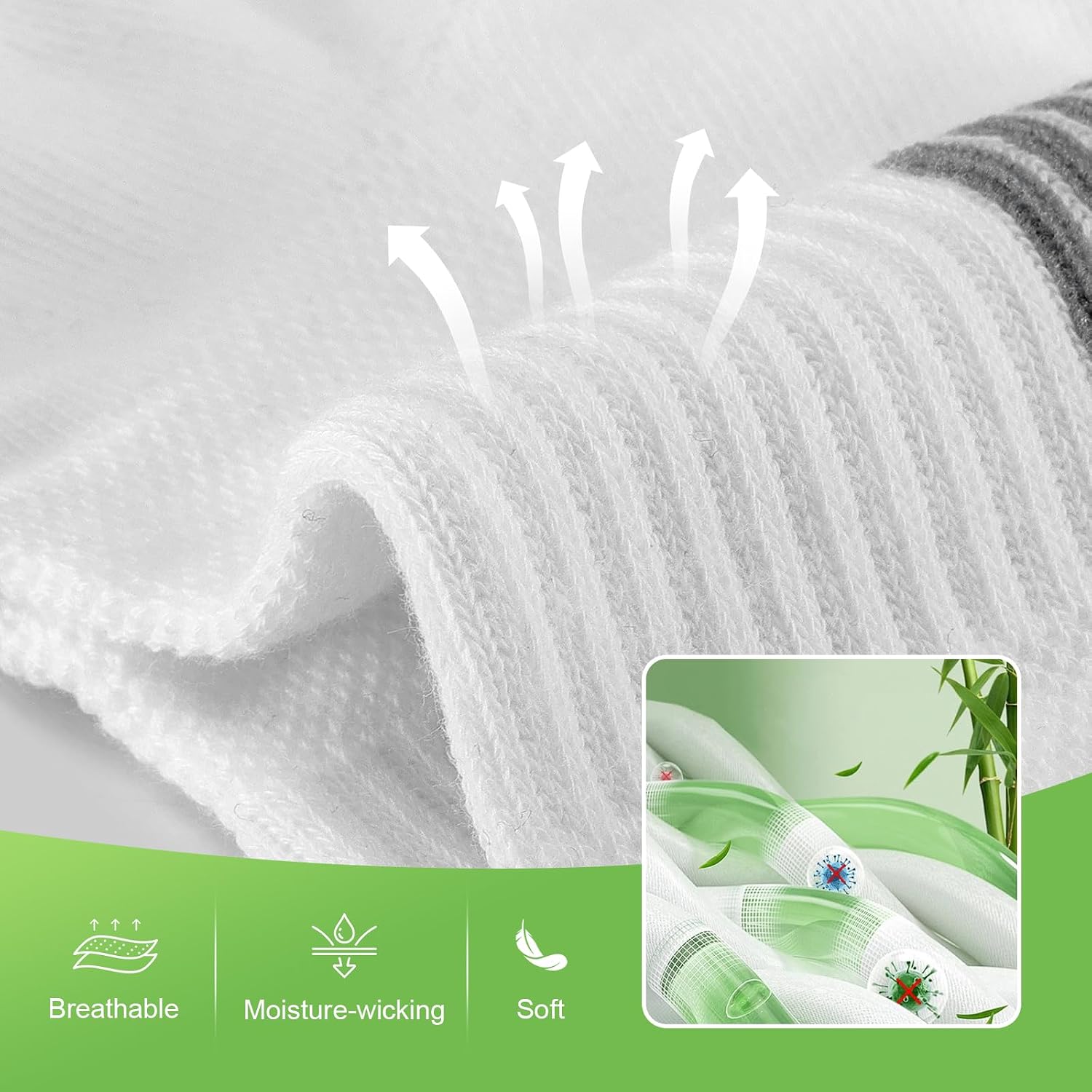 FALARY 6 Pairs Ankle Socks for Women Bamboo Viscose Mens Low Cut Athletic Socks With Arch Support Breathable Moisture Wicking