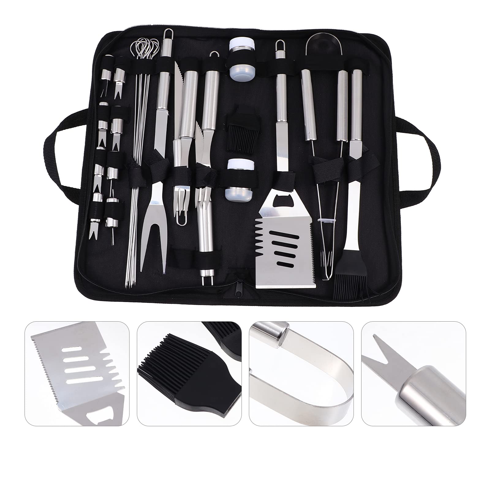 Set Utensili Barbecue Acciaio Inossidabile Kit Grigliata Accessori Per Uso Domestico Cucina Esterna Campers Picnic Amici Famiglia Completo
