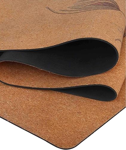 Miniatura 7 de Tapete de yoga de corcho, diseñado por artistas, tapete antideslizante ecológico de alta calidad, ideal para yoga regular y caliente, pilates,