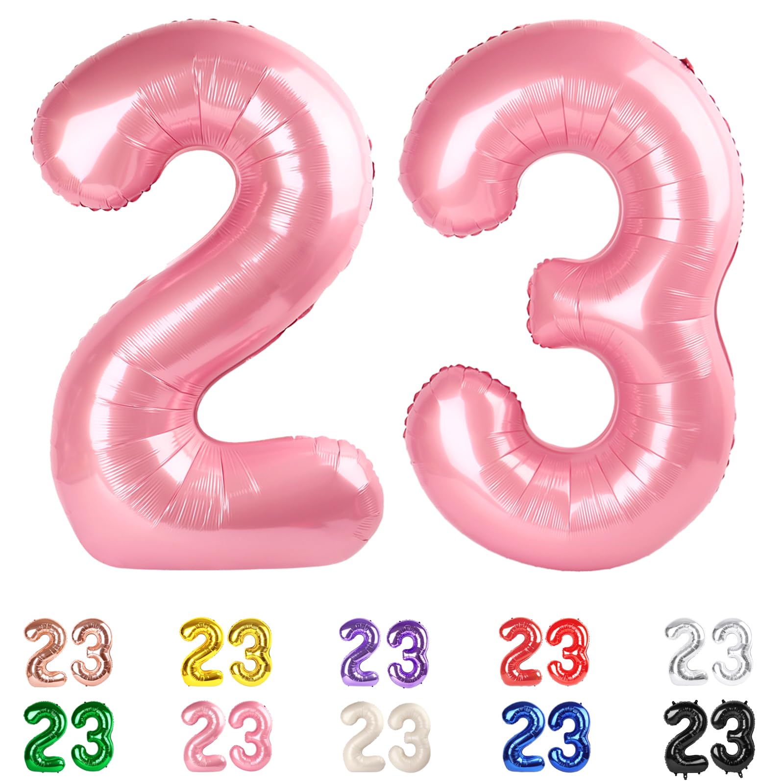 23 Balloon Numbers, 23rd Birthday Decorations for Women Men, Numbers 32 Balloons 40 In Pearl Pink 32nd Birthday Party Decorations for Wedding,