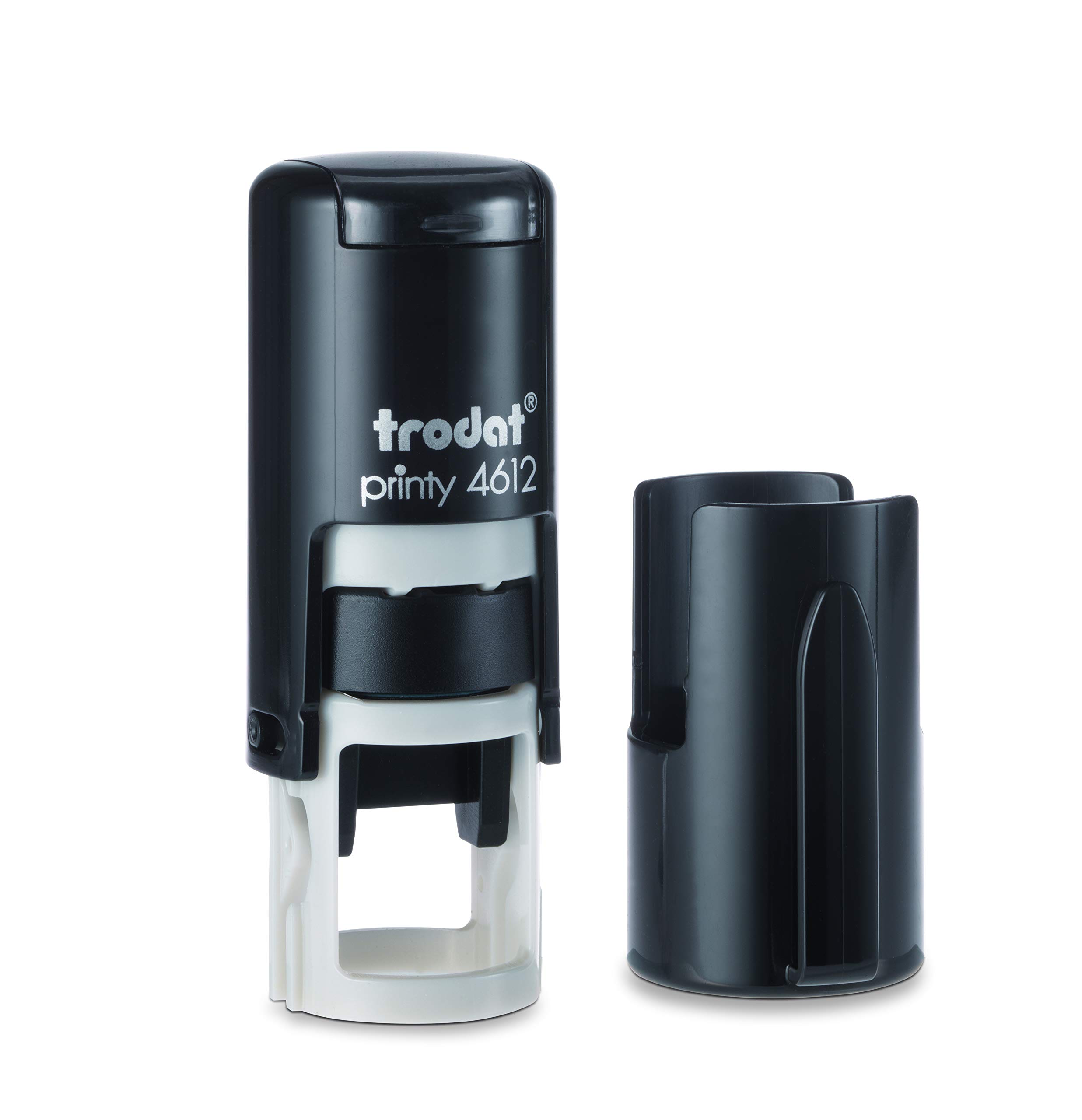 Trodat Printy 4612 Self-Inking Stamp, Personalised Round Text, up to 2 Lines, 11 mm Diameter β Choice of Ink Colours, Stamps4u UK