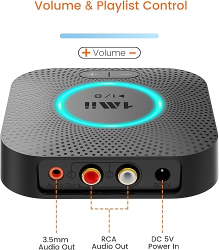 Miniatura 5 de 1Mii B06S Receptor Bluetooth 5.2 para Sistema de Transmisión de Música, Adaptador de Audio Inalámbrico de Alta Fidelidad para Receptor Estéreo