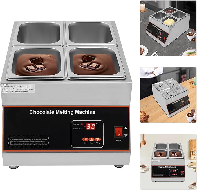 Fuente de Chocolate 110V 500W 4 Tanques Acero Inoxidable miniatura 9
