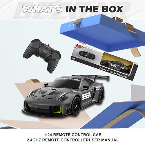 Miniatura 6 de BEZGAR Auto Porsche a control remoto - Auto de juguete Porsche 911 GT2 RS con licencia oficial 124 Porsche RC, regalo para niños, niñas,