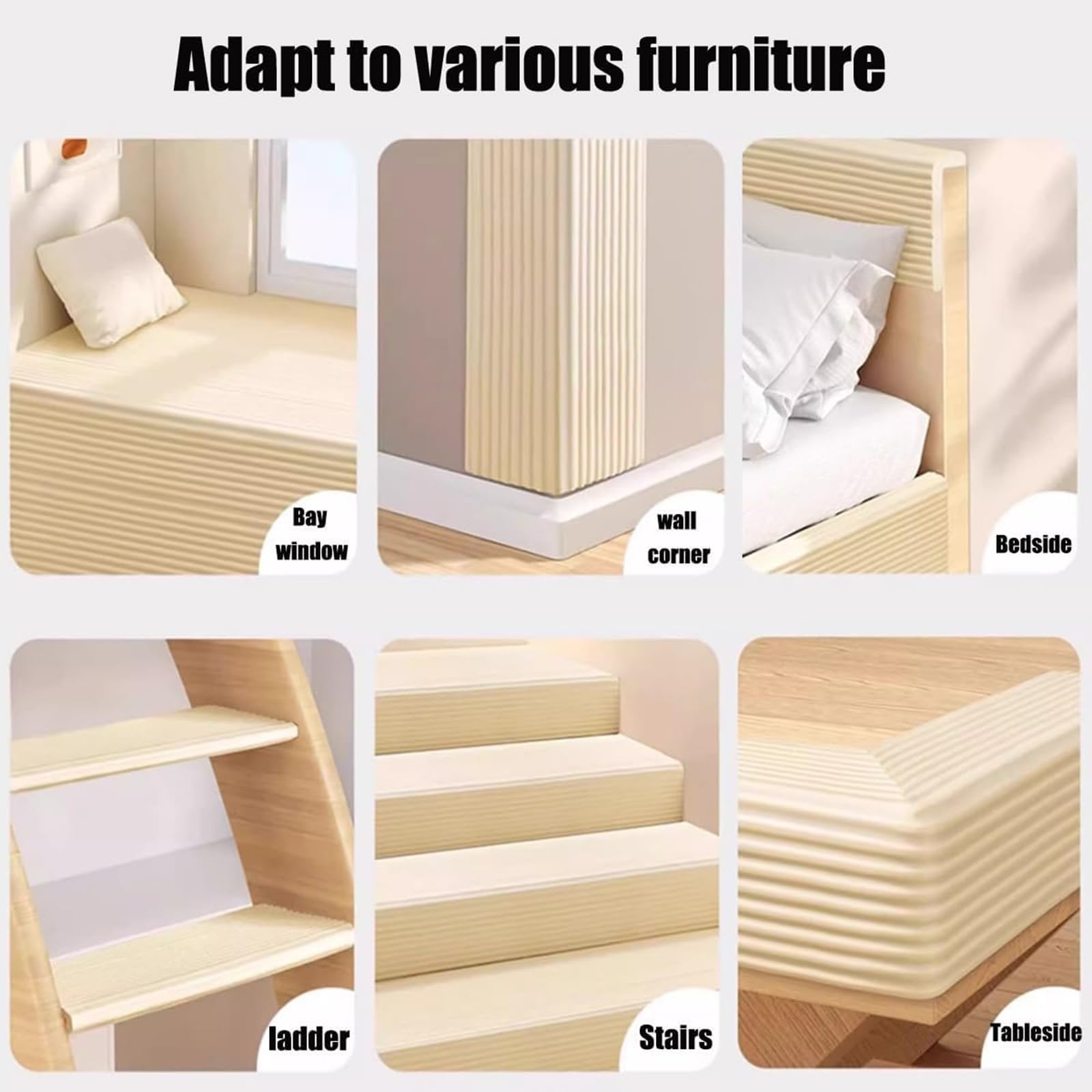 Générique Protecteurs De Bords Et D'Angles Doux Et Extra-Larges Multifonctionnel Bandes De SéCurité en Mousse Anti-Collision Auto-AdhéSives Pare-Chocs for Enfants Protections De Meubles,01,5m