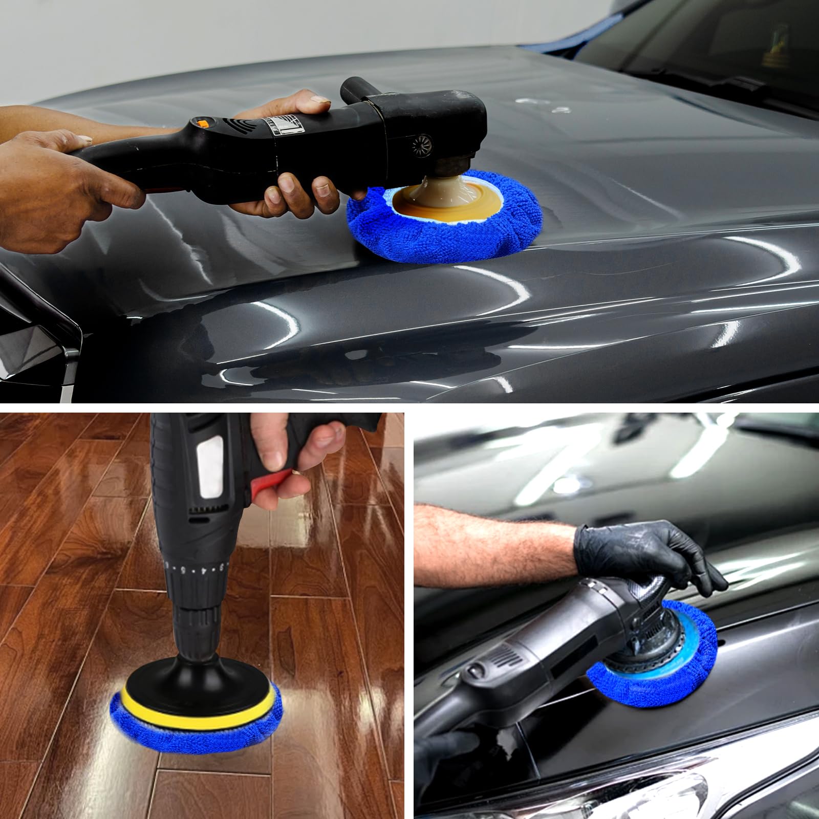 6 almohadillas de pulido de 125 mm, accesorio de pulido compatible con lijadora orbital Bosch, microfibra suave, almohadillas de pulido para lijadora orbital para el cuidado de la pintura del coche