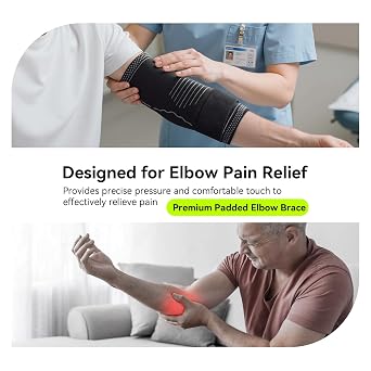 Elbow Compression Sleeve for Tendonitis, Bursitis Elbow Pad Brace