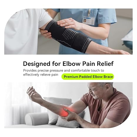 Elbow Compression Sleeve for Tendonitis, Bursitis Elbow Pad Brace