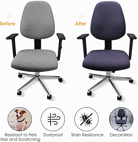 Miniatura 3 de Funda de elastano elástica para asiento de silla, extraíble y lavable, funda protectora para silla de comedor, para oficina, hotel, banquete, boda,