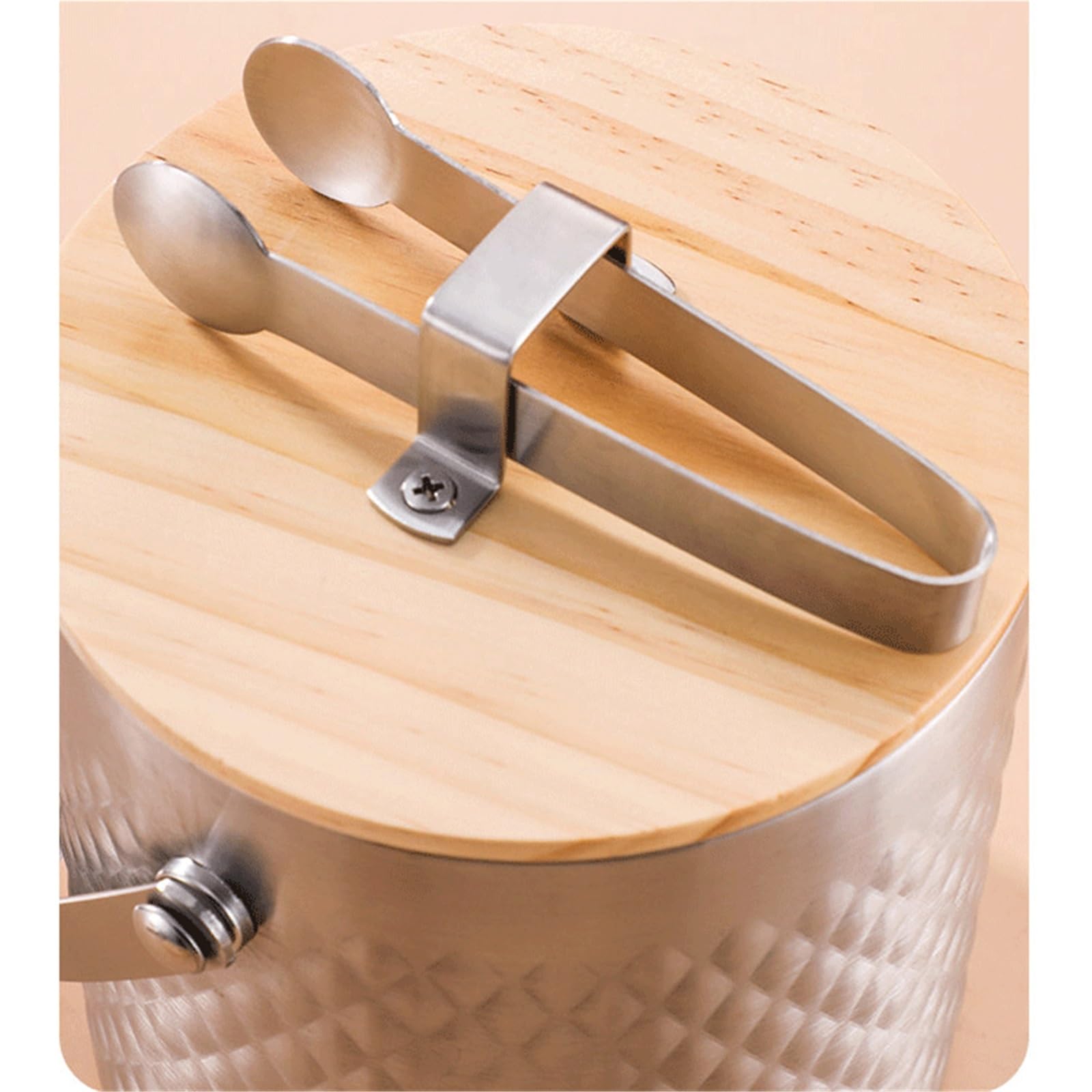 Cubos de hielo Cubitera for hielo de doble pared con tapa y asa(Grande)